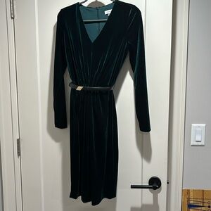 Calvin klein velvet dress- green